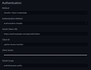 Uptime Kuma Authentication example